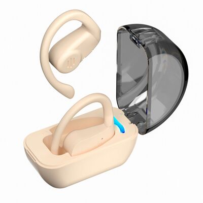 Casque supra-auriculaire Bluetooth 5 TWS S8.span></span></span></span></span></p><p><span><span><span><span><span>3. Contrôle tactile. Conception non intra-auriculaire avec crochet d'oreille. Couleur: rose clair