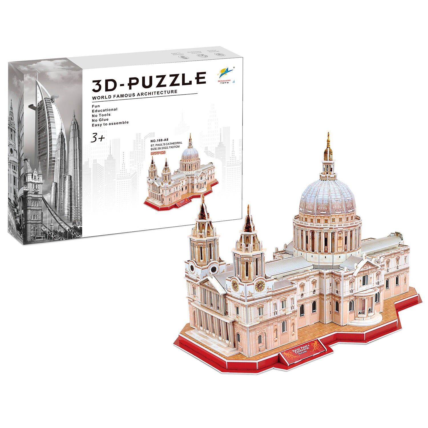 Puzzle 3D in cartone della Cattedrale di San Paolo a Londra. 107 pezzi. Colore: Multicolore