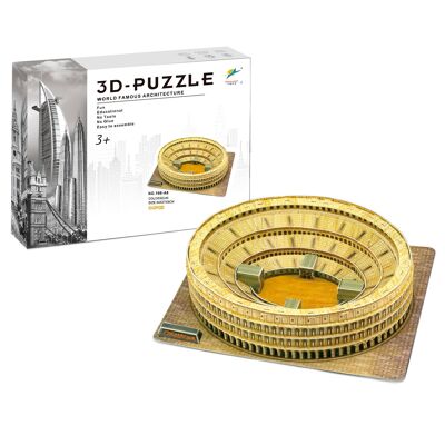 Puzzle 3D in cartone del Colosseo a Roma. 84 pezzi. Colore: Multicolore