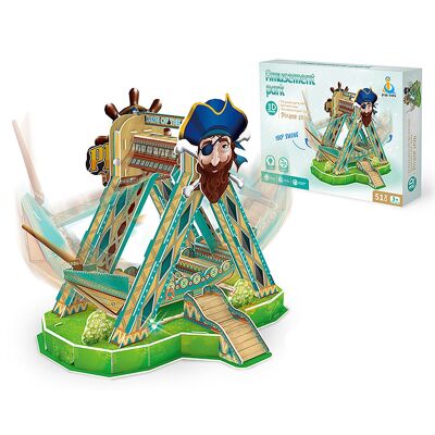 3D cardboard puzzle of the Pirate Ship attraction with lights and music. 51 pieces.Color: Multicolor