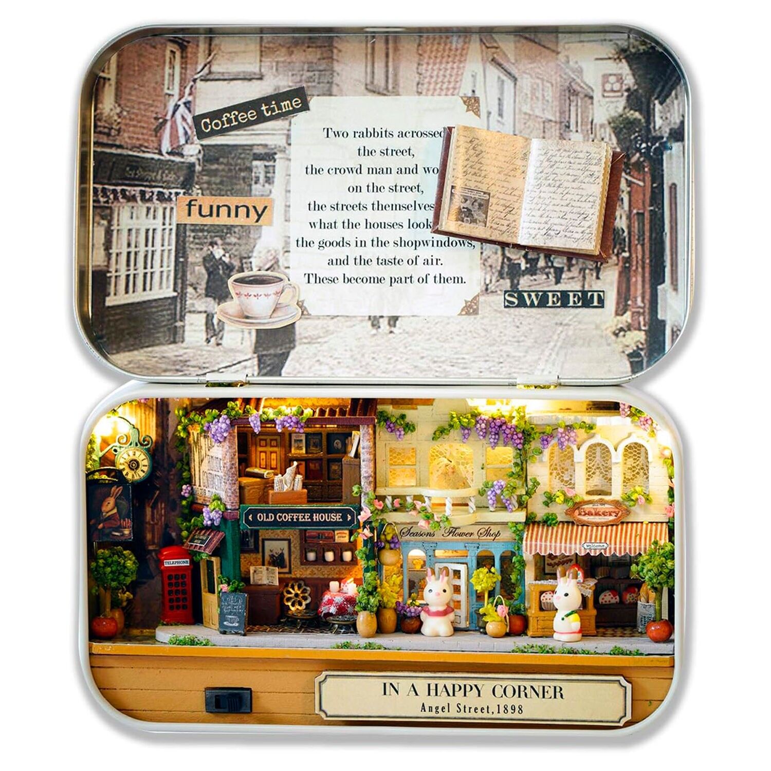 Angolo di felicità. Modello 3D realistico, altamente dettagliato e pieghevole con luci LED. Colore: Multicolore