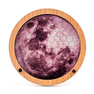 Wooden puzzle and frame with 110 pieces. Luna Design.Color: Brown