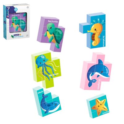 Puzzle magnétique 6 en 1 Sea World (9 pièces). Couleur : Multicolore
