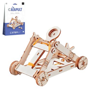 Kit didattico STEM in legno. Progettazione della catapulta. Colore: Legno