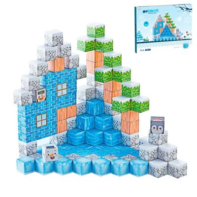 2CM Magnetic Cubes. Ice and Snow Theme. 124 pieces.Color: Multicolor