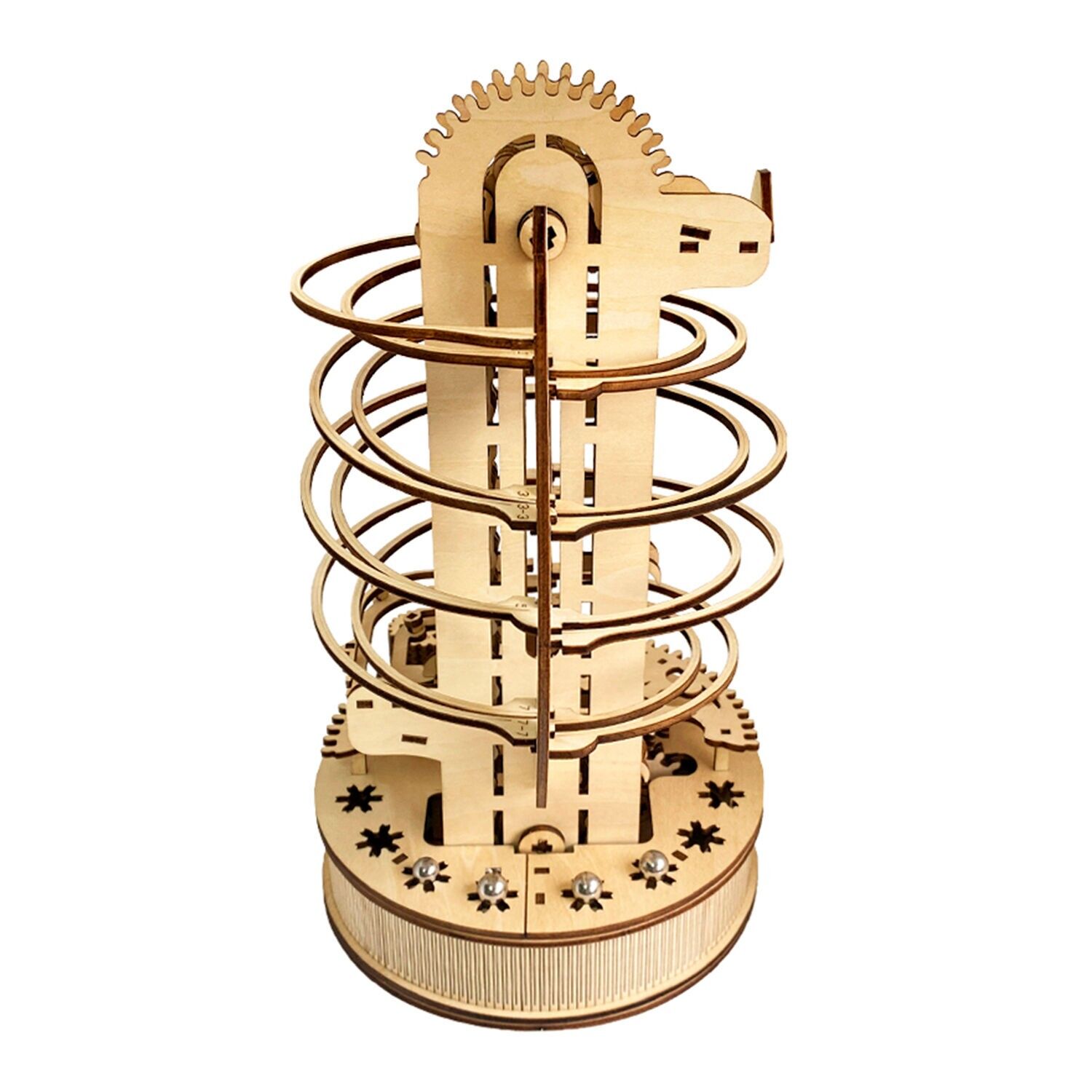 Modello 3D in legno, con movimento meccanico, design con pista a sfere meccanica. 324 pezzi. Colore: Multicolore