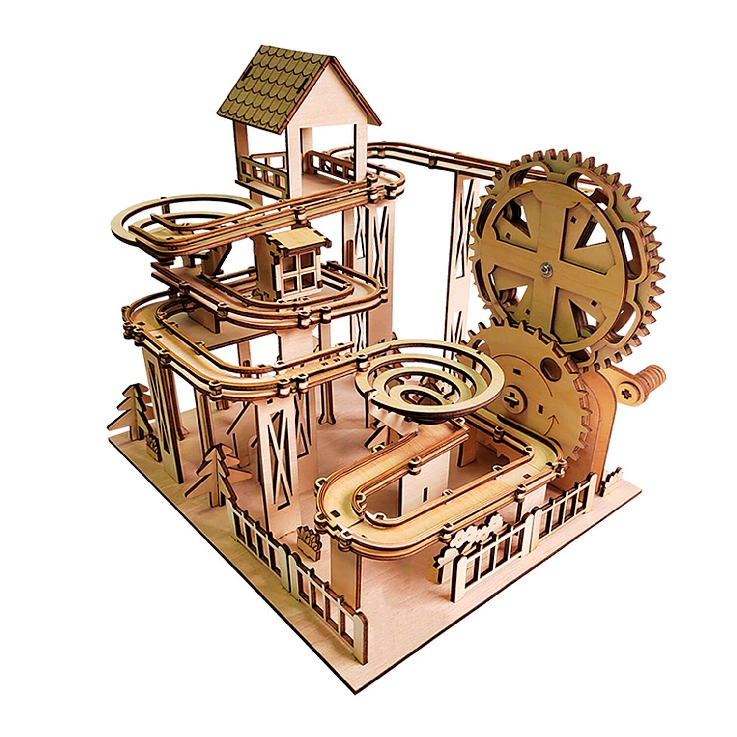 Modello 3D in legno, con movimento meccanico, design Jungle Ball Track. 250 pezzi Colore: Multicolore