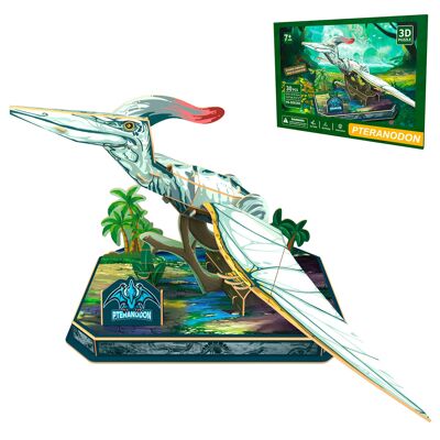 Puzzle 3D en carton du dinosaure Ptéranodon. 30 pièces. Couleur : Multicolore