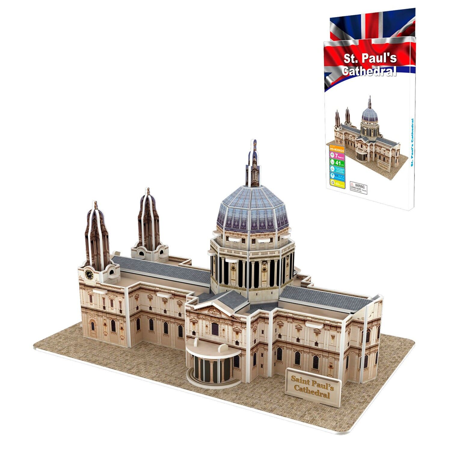 3D-Papppuzzle der St. Paul’s Cathedral in London. 41 Stück. Farbe: Mehrfarbig
