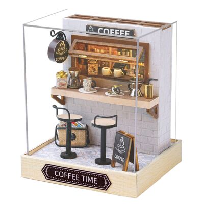 Happiness Corner Collection, Coffee Time. Realistic 3D model with great detail, dust cover and LED lights.Color: Multicolor