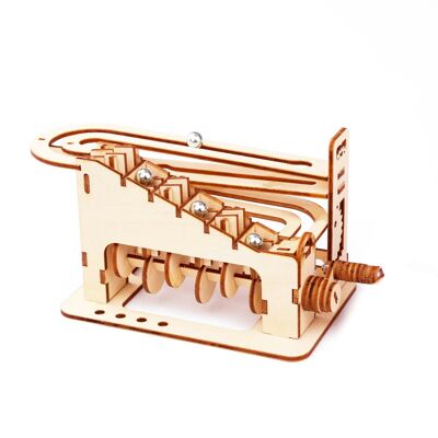 3D Wooden Model, Marble Run Design. 78 pieces.Color: Wood