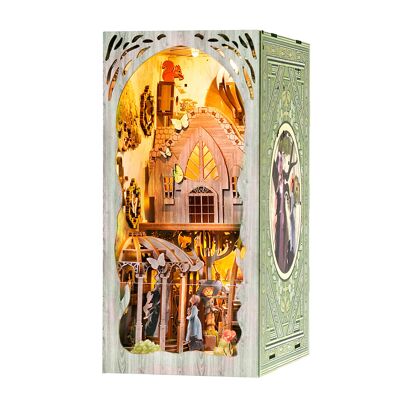Dorothy's Journey. Wooden Book Nook, realistic 3D design with great detail, cover and LED lights. 292 pieces.Color: Multicolor