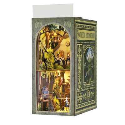 Dorothy's Adventure. Wooden Book Nook, realistic 3D design with great detail, cover and LED lights. 250 pieces.Color: Multicolor