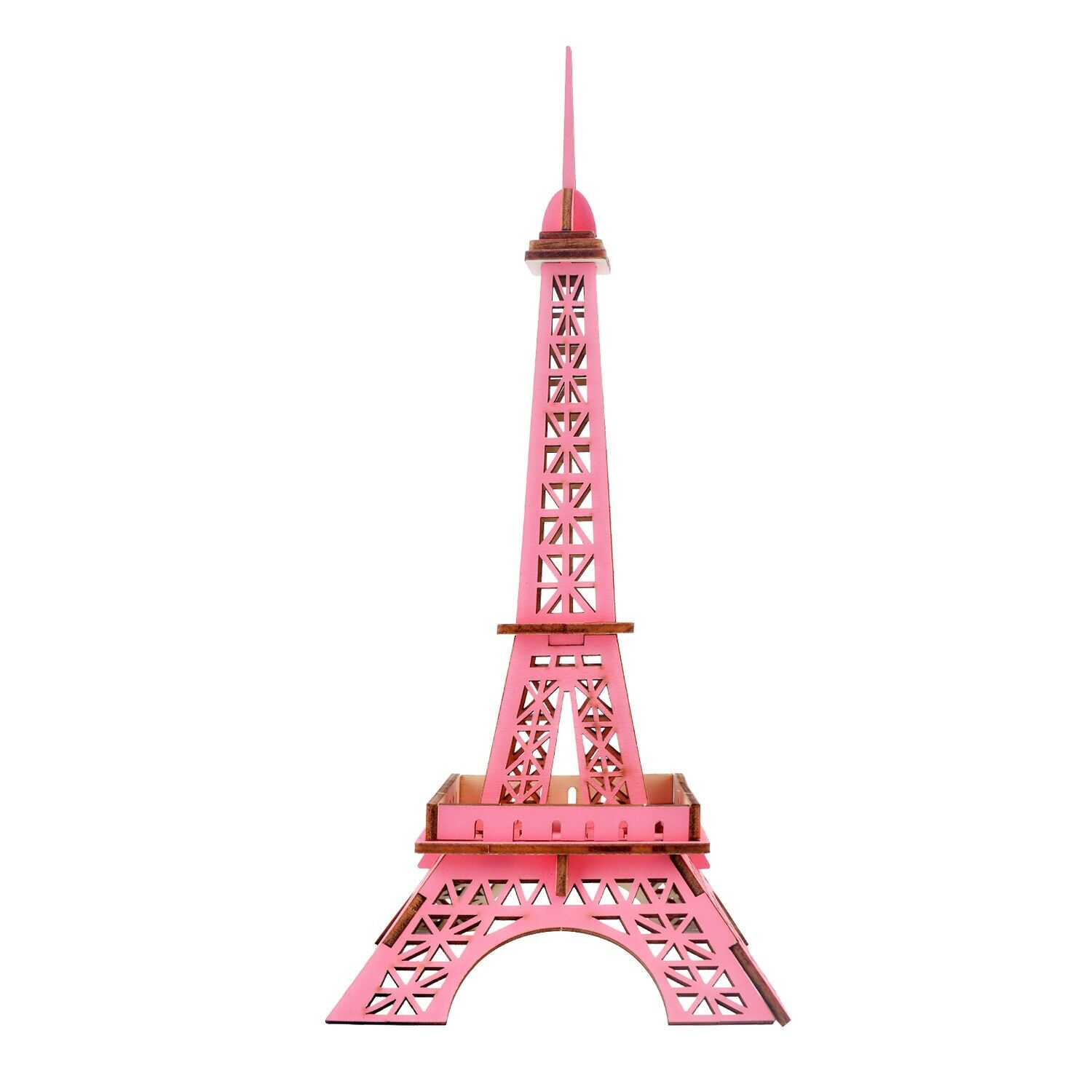 Modèle 3D en bois. La Tour Eiffel en été. 25 pièces. Couleur rouge