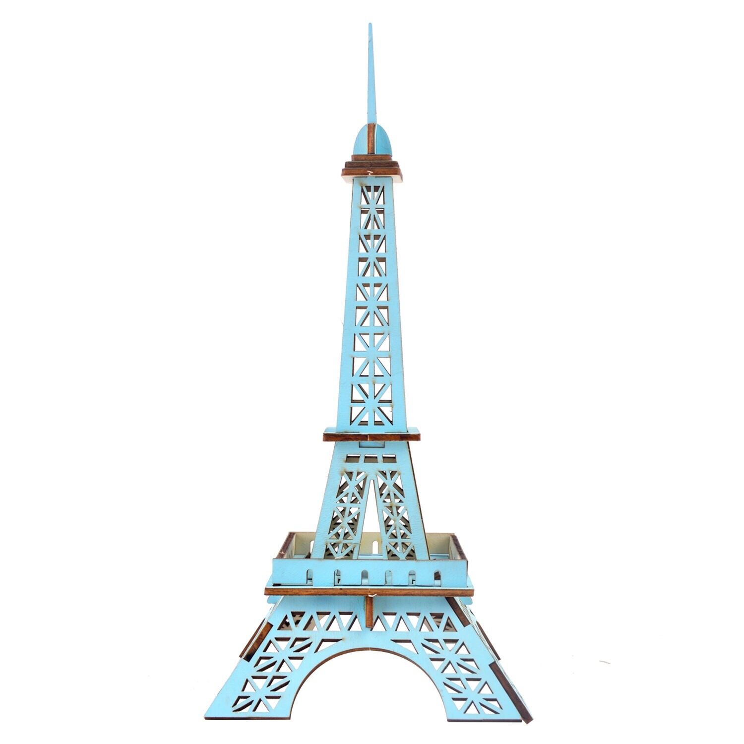 Maqueta 3D de madera. Torre Eiffel en invierno. 25 piezas. Color: Azul