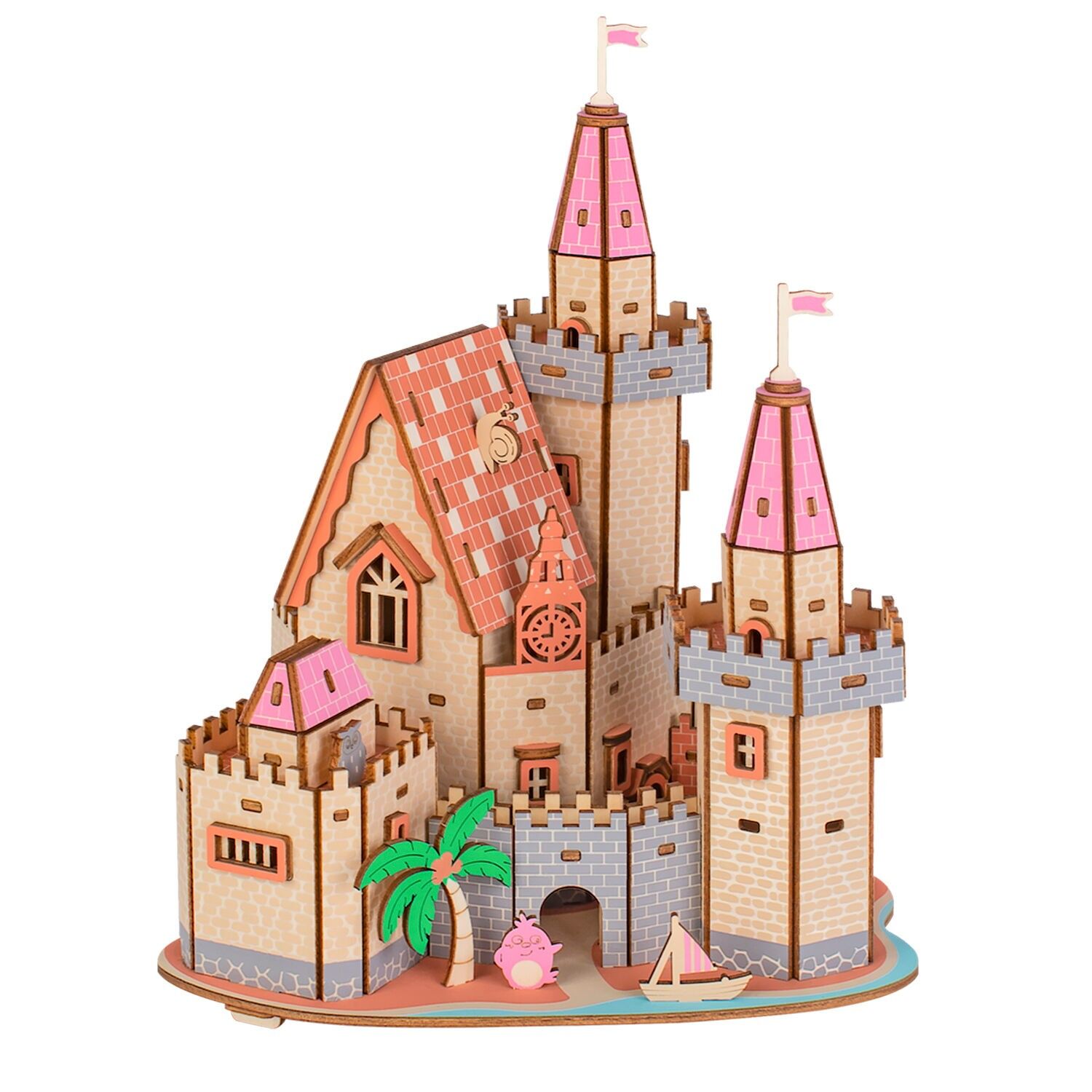 Modèle 3D en bois. Château d'aventure. 192 pièces. Couleur : Multicolore