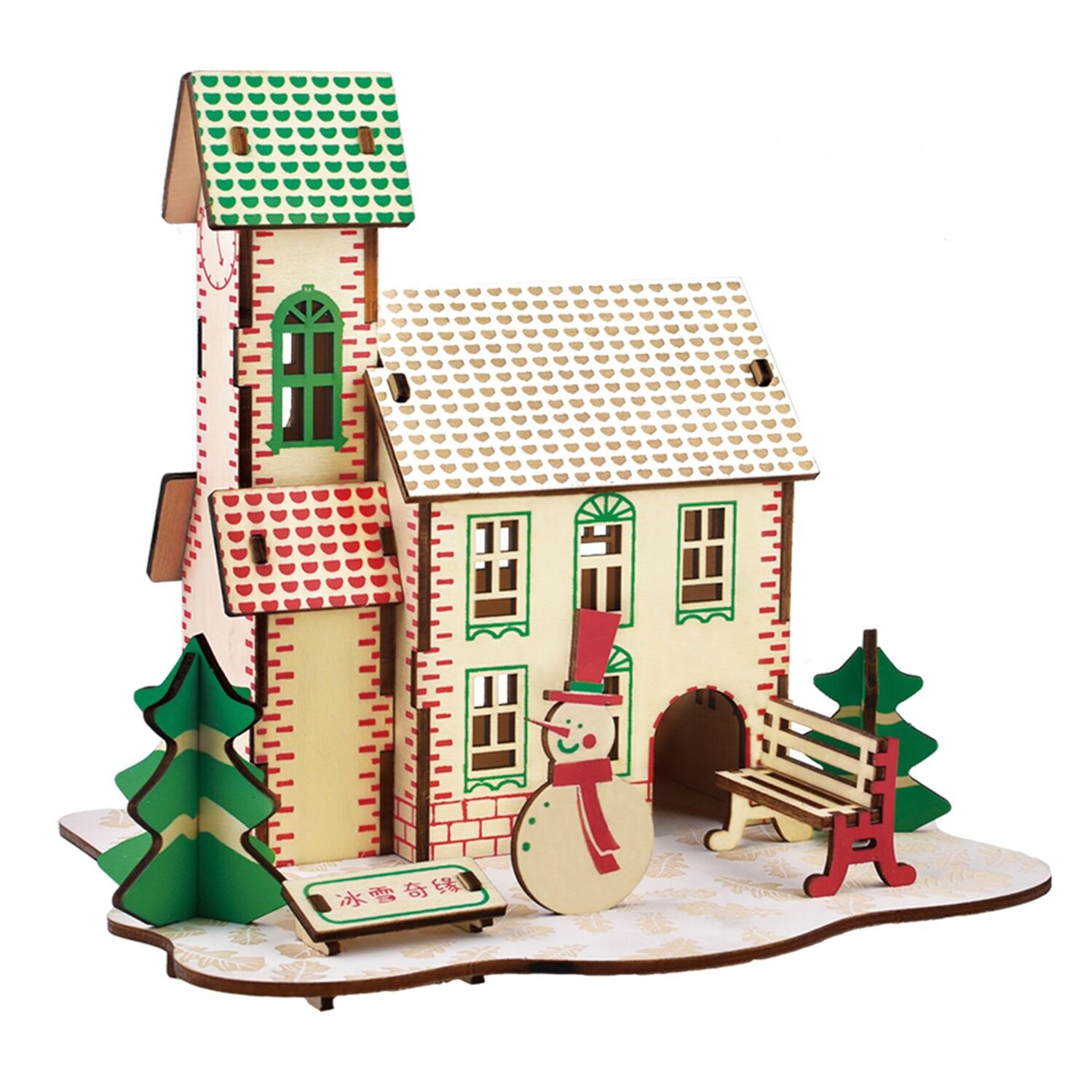 Modèle 3D en bois. Demeure d'hiver. 36 pièces. Couleur : Multicolore