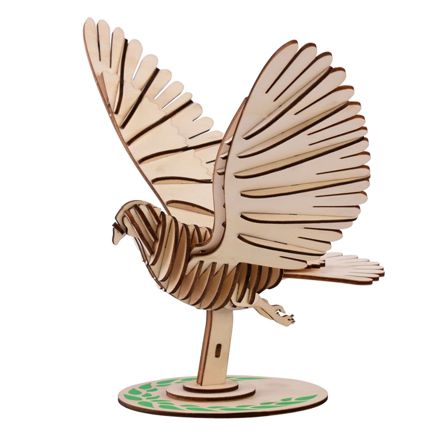 Modèle 3D en bois. Pigeon. 46 pièces. Couleur : Bois