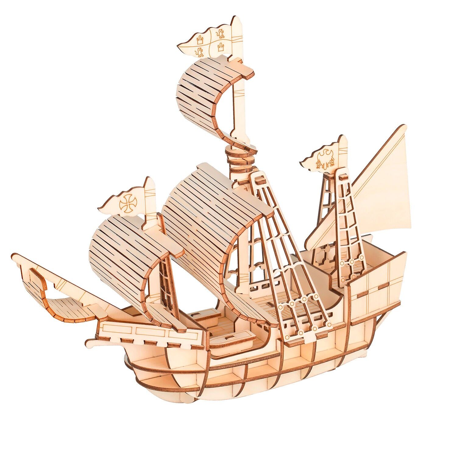 Modèle 3D en bois. Göteborg. 56 pièces. Couleur : Bois