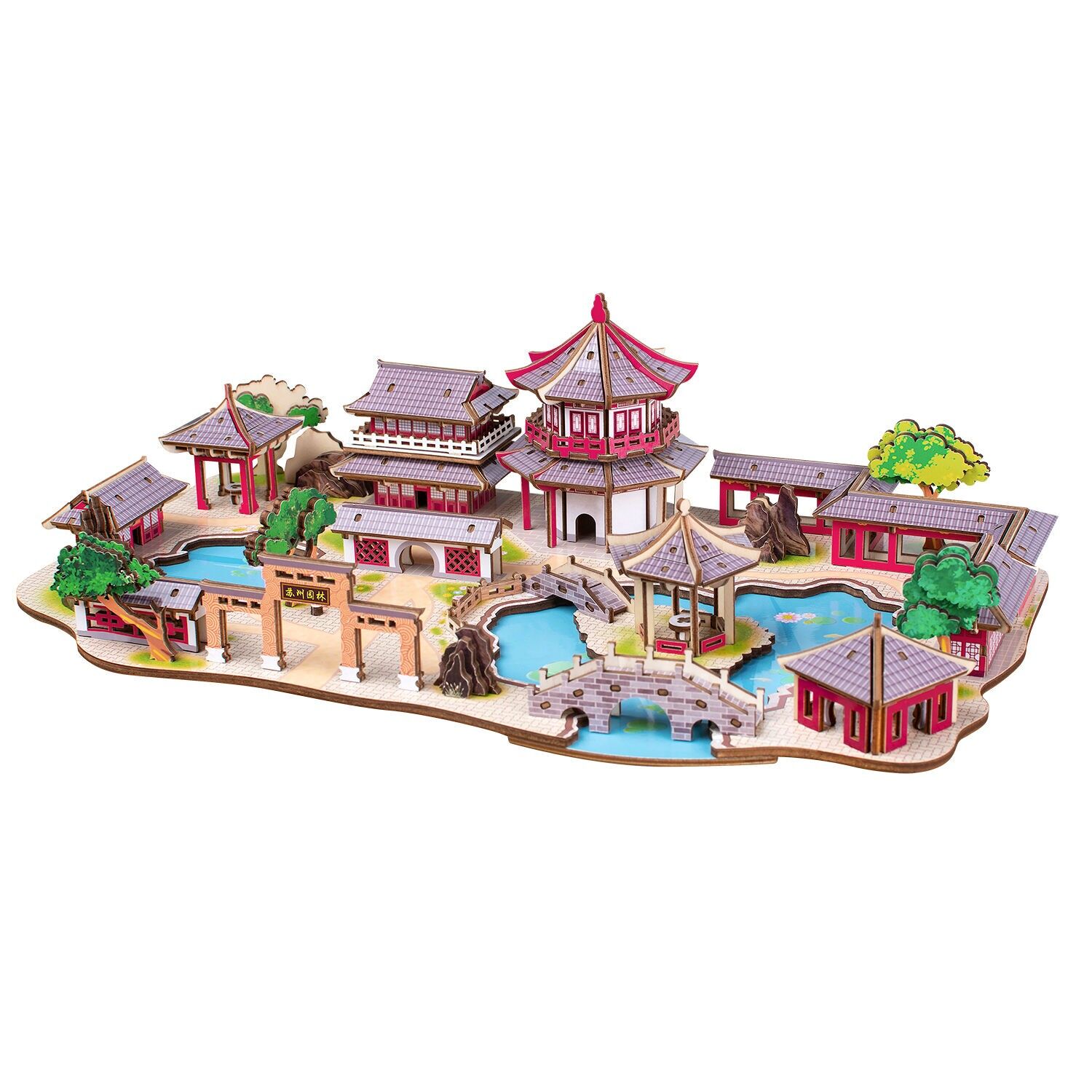 Modèle 3D en bois. Jardin de montagne de Suzhou. 362 pièces. Couleur : Multicolore