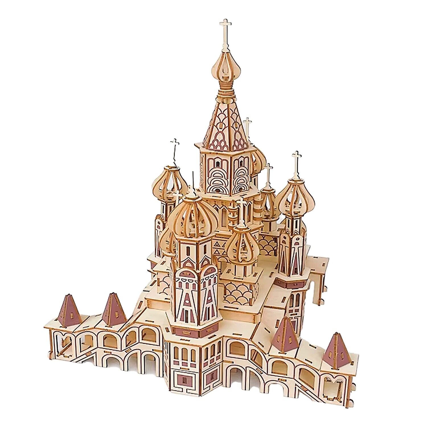 Modèle 3D en bois. Cathédrale Saint-Basile. 492 pièces. Couleur : Bois