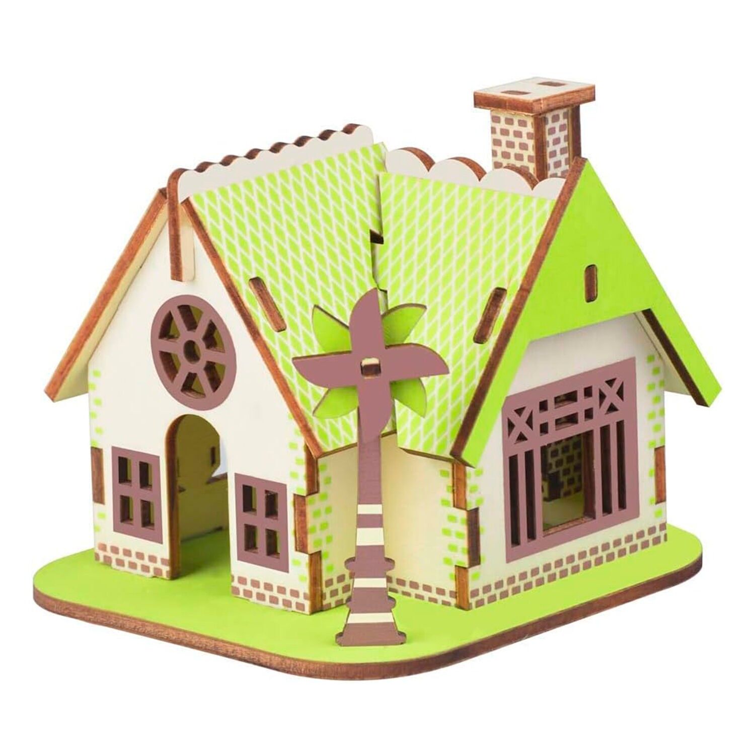 Modèle 3D en bois. La maison d'Ellie. 24 pièces. Couleur : Multicolore