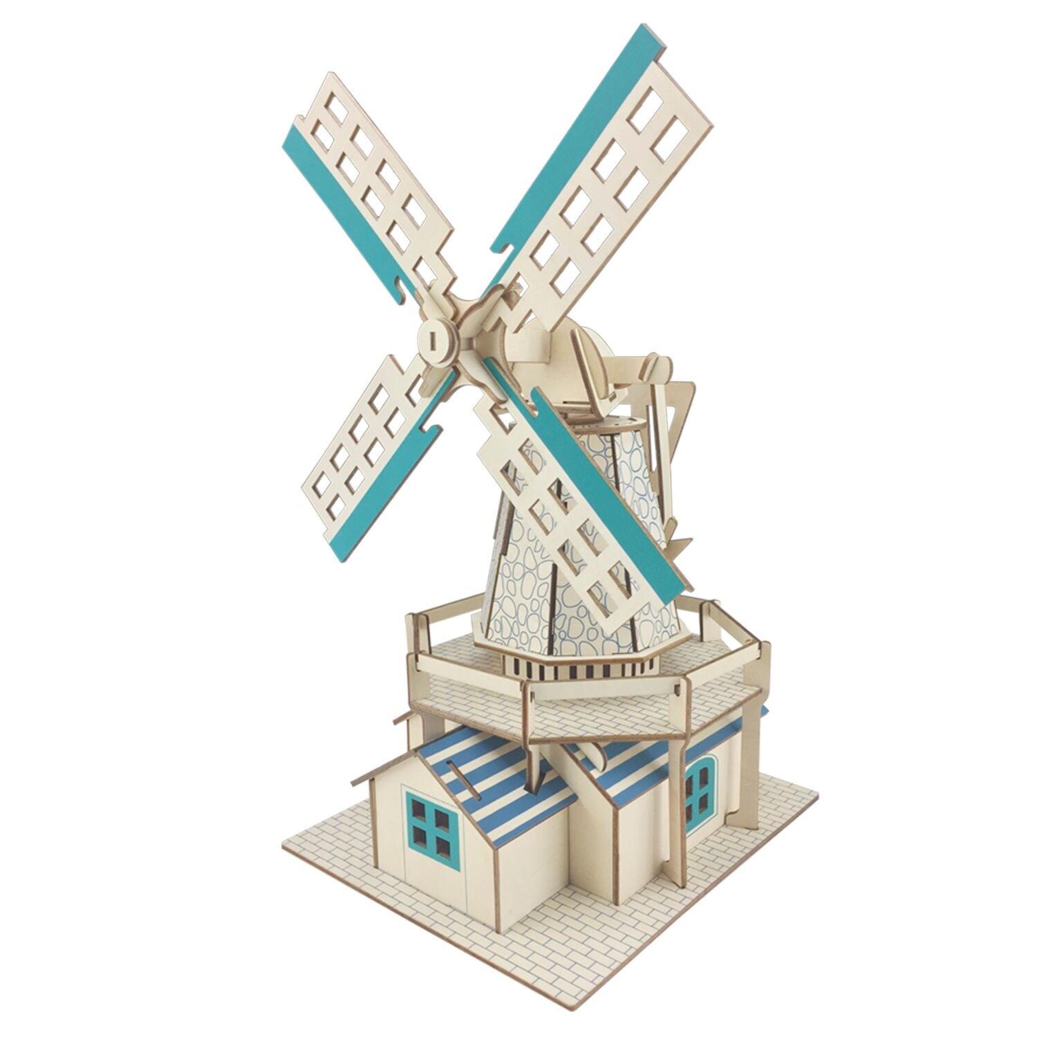 Modèle 3D en bois. Moulin à vent hollandais. 77pièces. Couleur : Multicolore