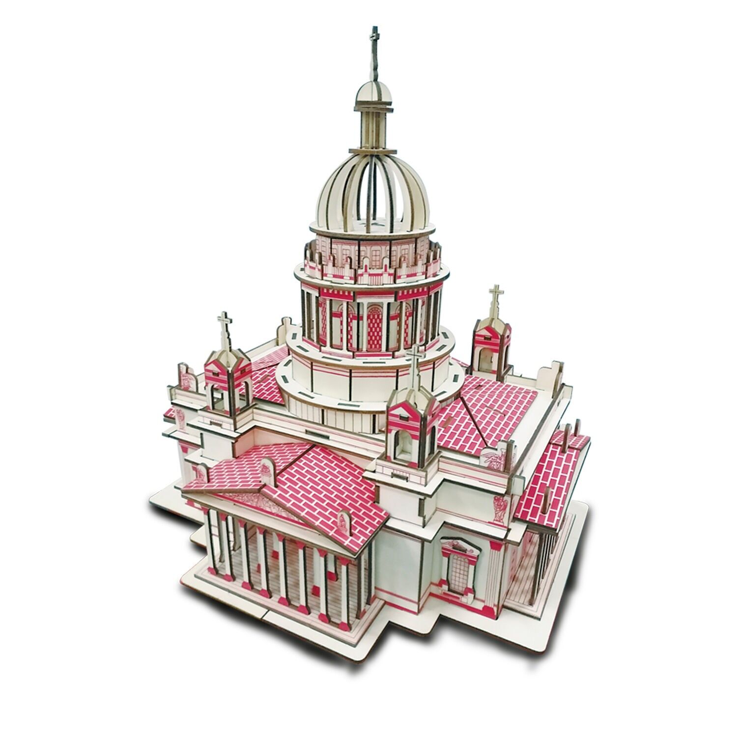 Modèle 3D en bois. Cathédrale Saint-Isaac. 238 pièces. Couleur : Multicolore