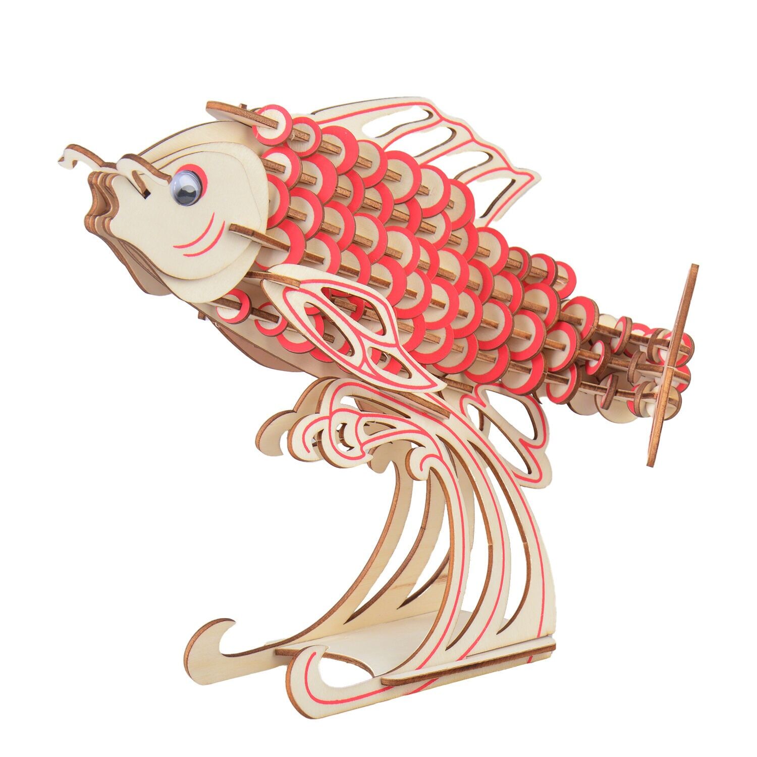 Modèle 3D en bois. Conception de tente. 156 pièces. Couleur rouge