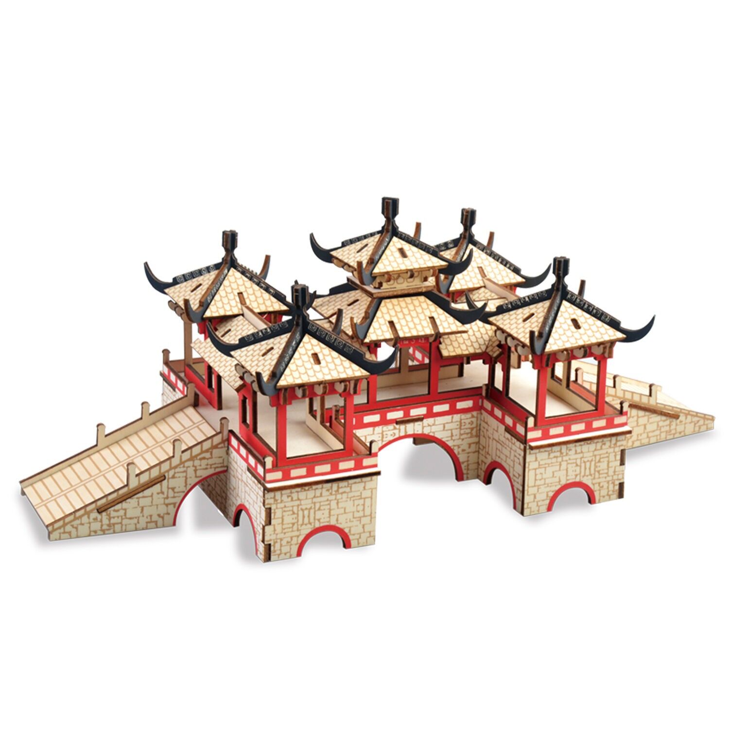 Modèle 3D en bois. Pont du Lotus. 141 pièces. Couleur : Multicolore