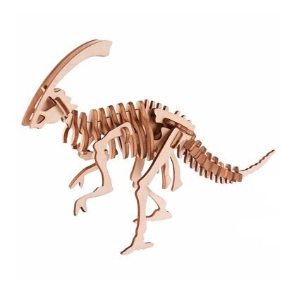 Modèle 3D en bois. Conception de Parasaurolophus. 31 pièces. Couleur : Bois