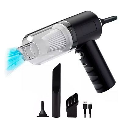 Aspirapolvere e soffiatore portatile 3 in 1. Con una potenza massima di 120W. Colore nero