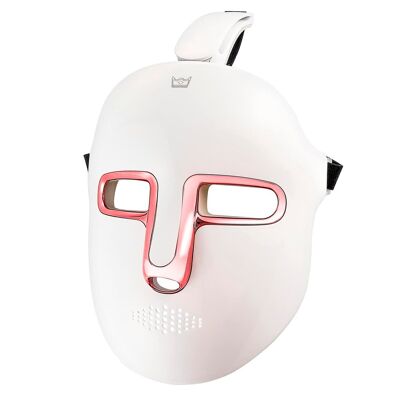 Maschera LED fotonica. Trattamento con luce a 7 colori. Cura del viso, anti-età, ringiovanimento della pelle. Colore: Bianco/Fucsia