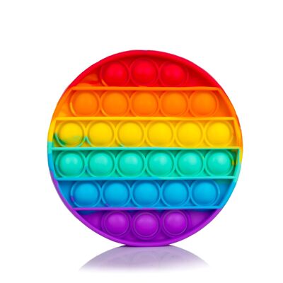 Bubble Pop It, jouet sensoriel anti-stress, bulles en silicone à presser et à presser. Design rond multicolore.