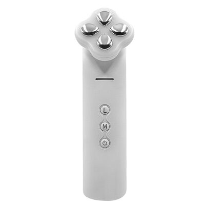 Massaggiatore facciale 3 in 1: EMS, RF con vibrazione e trattamento con luce colorata.