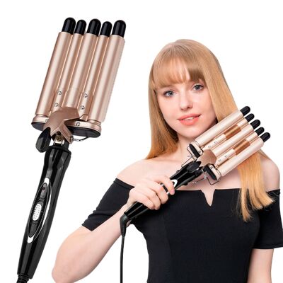 Moldeador de pelo de 5 tubos KJ-30. 50W. Temperatura de 170 a 220 grados.