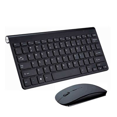 Tastiera e mouse wireless in colore metallizzato 908