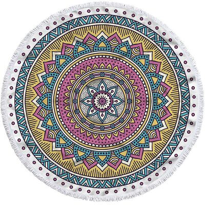 Asciugamano rotondo, tappetino rotondo multiuso 150 cm, 205 GSM.