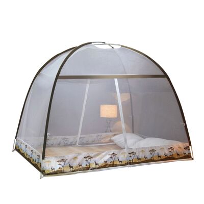 Mosquitera plegable infantil para cama con doble puerta, diseño bosque. 150cm