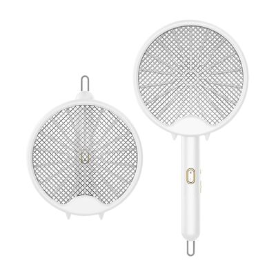 Raqueta eléctrica W1 de doble uso, mata mosquitos, moscas y polillas. Batería de litio. Luz ultravioleta 360°.