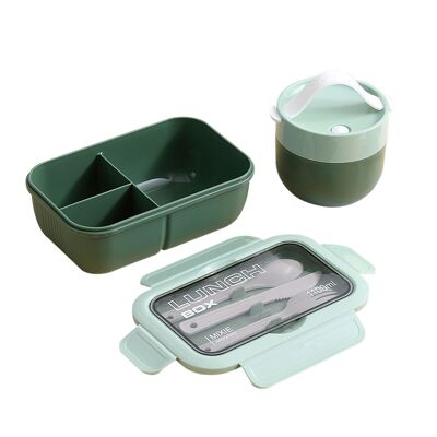 Fiambrera hermética apilable para guardar alimentos, de 1100ml, incluye tazón con tapa y cubiertos.