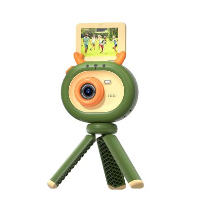 Appareil photo numérique 40mpx et caméra vidéo FHD pour enfants. Écran rabattable de 2 pouces. Comprend un trépied avec fonction de poignée.
