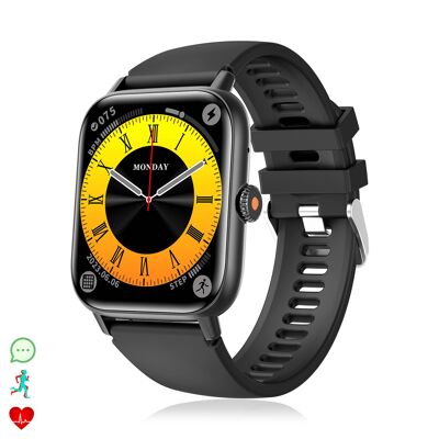 Smartwatch QS13 con notifiche app, oltre 100 modalità sportive, chiamate Bluetooth. Monitor per glucosio, pressione sanguigna e ossigeno.