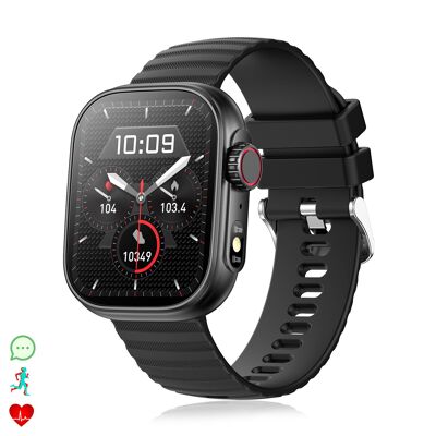 Smartwatch ZW39 con notifiche app, chiamate Bluetooth. Misuratore di pressione sanguigna e ossigeno.