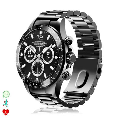 Orologio intelligente G6 Max. Chiamate BT, notifiche, assistente vocale. Misuratore di pressione sanguigna e frequenza cardiaca, multisport.