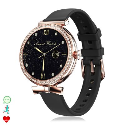 Smartwatch QS01 compatto ed elegante. Chiamate BT, notifiche push. Monitoraggio della salute, cicli femminili. Modalità Sport.
