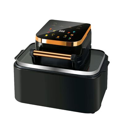 Freidora de aire multifunción con 1700W, 12L de capacidad. Panel de control táctil y 6 programas de cocina pregrabados.