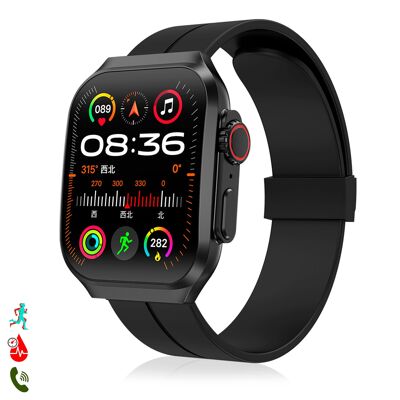 OP88 Smartwatch. 1. Curved AMOLED display95 px, with Bluetooth calling, health monitor, multifunction crown.