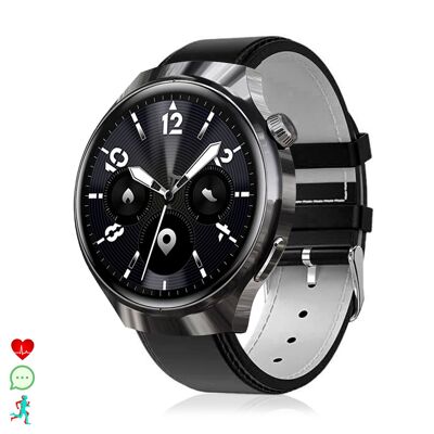 Smartwatch Watch 4 Pro con chiamate Bluetooth, due cinturini (in metallo e in pelle), modalità sport, monitoraggio della salute e corona multifunzione