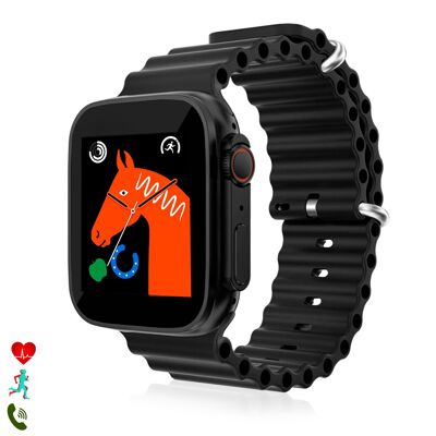 T500 Ultra-Smartwatch, Benachrichtigungsalarm, Bluetooth-Anruftastatur, Sportmodi und Herzfrequenzmesser.